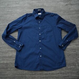 Arrow Shirt Button Up Men Blue Slim Premium Patterns Long Sleeve Large 42‎ 16.5